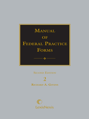 cover image of Manual of Federal Practice Forms
